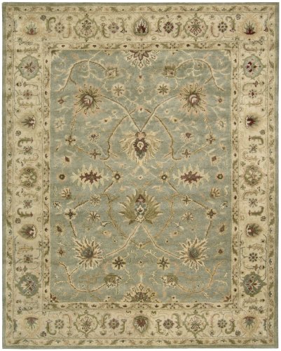 Nourison Charleston Light Blue 9.6-Feet by 13.6-Feet 100-Percent Wool Oversize Rug