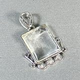 Crystal Sterling Silver Plated Pendant - Beautiful Square Crystal Light Pendant (Transparent)