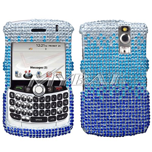 Hard Diamante Protector Skin Cover (Faceplate/Snap On) Full Rhinestones Diamond Bling for RIM Blackberry Curve 8300 / 8310 / 8320 / 8330 Alltel,Boost Mobile,MetroPCS,Sprint,U.S. Cellular,Verizon Wireless,AT&T,T-Mobile - Gradient Blue/White Hard Diamante Protector Skin Cover (Faceplate/Snap On) Full Rhinestones Diamond Bling for RIM Blackberry Curve 8300 / 8310 / 8320 / 8330 Alltel,Boost Mobile,MetroPCS,Sprint,U.S. Cellular,Verizon Wireless,AT&T,T-Mobile - Gradient Blue/White