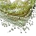 Green Lace Tassel Sheer Burntout Floral Print Triangle Mantilla Scarf Shawl