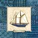 wallsthatspeak 3 Blue Sailboat Art Prints Sailing Themed Nautical Ocean Decor 12x12