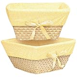 Badger Basket Natural Basket with Yellow Gingham Liner