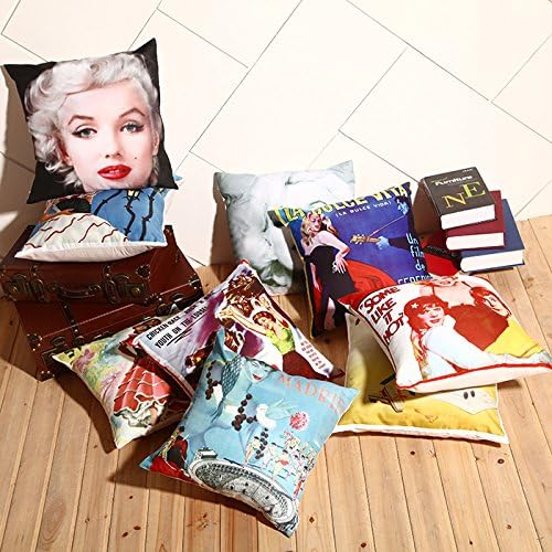 Custom Polyester Leaning Cushion Covers Pillowslip 15.7" x 15.7" Square Throw Pillow Case ,Marilyn Monroe-004
