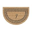 Monogrammed Doormat with Black Border - J (23.5x35.5" Round)