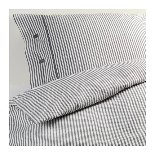 Ikea Nyponros Duvet Cover and Pillowcases, Full/queen, White/blue