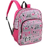 Monster High 16 Inch Backpack - Black and Pink