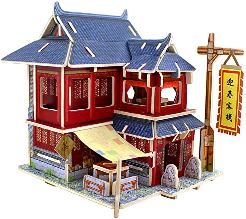 Creative Assemble Puzzle Toys Child Early Education Wooden 3D Puzzle House China Inn