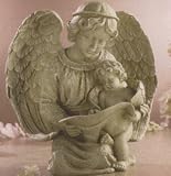 Lawn Ornaments Outdoor Alabastritie Reading Angel Statue