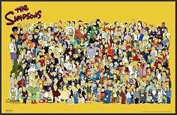 Simpsons Cast 24x36 Poster Framed