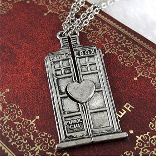 Unisex Chains Necklace Doctor Who Tardis Police Box Couple Pendant Necklace Friendship Gifts 2 Pcs/set