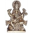 Hindu Goddess Saraswati Statues Brass Figurines 2.5 x 1.5 x 4.25 inches(saraswatib011)