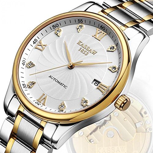 LNTGO Kassaw Men Mechanical Hand Wind Military Watches Men Full Steel Luxury Brand Dive Self Hand Wind Watch Diving Self-Wind Watch