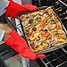 Corsicca Pot Oven BBQ Grilling Silicone Gloves Heat Resistant Mitts - Red (Lifetime Warranty)