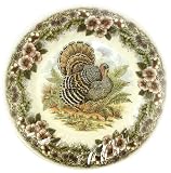 Churchill China Thanksgiving Turkey Multi Colors Bread and Butter Plates, Set of 4