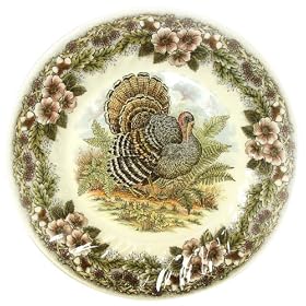 Churchill China Thanksgiving Turkey Multi Colors Bread and Butter Plates, Set of 4 by Churchill China