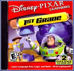 Disney Pixar Learning 1st Grade w/Buzz Deluxe 2 CDRom Set (Jewel Case)