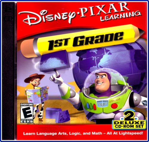 Disney Pixar Learning 1st Grade w/Buzz Deluxe 2 CDRom Set (Jewel Case)