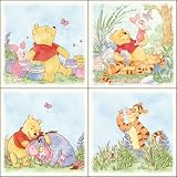 Lazy Daze Pooh 4-Piece Self-Stick Wall Art