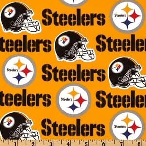 58-Wide-NFL-Cotton-Broadcloth-Pittsburgh-Steelers-Yellow-Black-Fabric-By-The-Yard