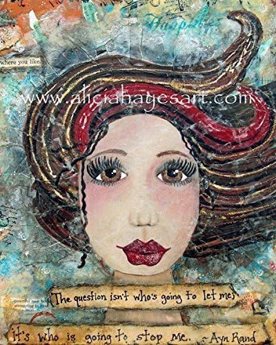POWER - 8"x10" mixed media art print - Independent, Strong, Ayne Rand - Signed Fine Art Print