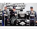 3X AUTOGRAPHED 2013 Jimmie Johnson / Rick Hendrick / Chad Knaus #48 DAYTONA 500 WIN (Team Victory Lane) NASCAR 8X10 Glossy Photo with COA