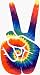 Tie Dye Peace Fingers on Transparent Background - Sticker / Decal
