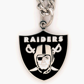 Oakland Raiders Chain Necklace with NFL Team Logo Pendant