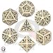 Q-Workshop Polyhedral 7-Die Set: Carved Steampunk Dice Set (Beige & Black)