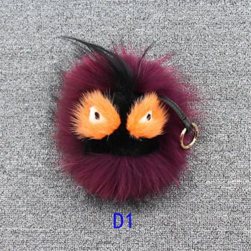 Beyoss Raccoon Fur Little Monster Key Chain Key Buckle Trinket for Womens Bag /Car Pendant Series - D/ (D1)