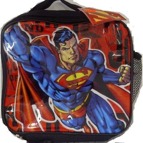  Superman Zippered Lunchbox with Side Waterbottle Holder