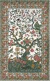 White Tree of Life Indian Bedspread, Double Size