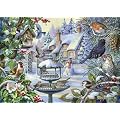 Big 500 Piece Jigsaw Puzzle Winter Birds In Snowy Garden