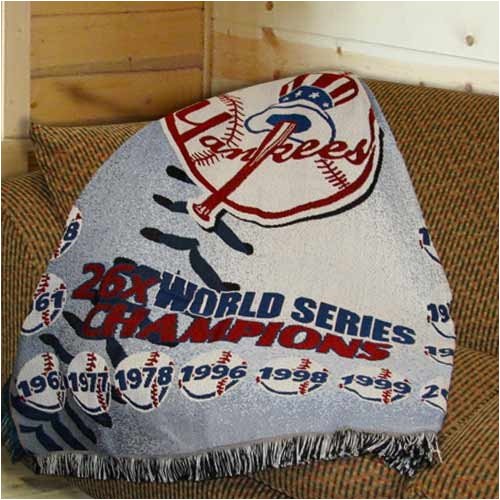 Buy New York Yankees 26-Time World Series Champions Woven Throw Blanket by Football Fanatics