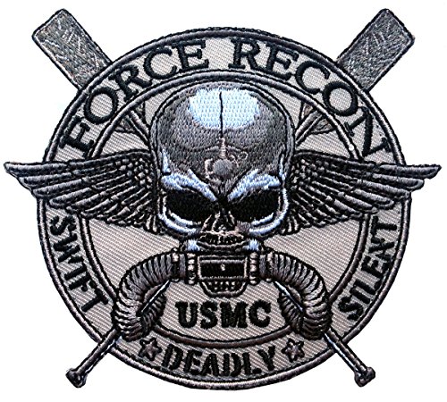 Velcro Patch Force Recon USMC Military Marine Swift -Deadly-Silent Skull by Titan One
