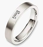 4mm Flat Style 14 Karat White Gold Diamond Wedding Band Ring