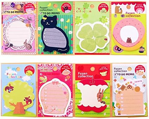 Creative Cartoon Self-Stick Note Sticky Note Post-it Note(8 Pack, 20 Sheets/ Pack)