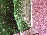 Green Silk Clothing Bollywood Sari Saree Dress Fabric