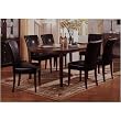 7pc Soho Style Birch & Veneers Dining Table & Leatherette Parson Chairs Set