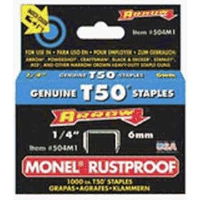Arrow Fastener #504M1 1000PK T50 1 4Staples by ARROW FASTENER