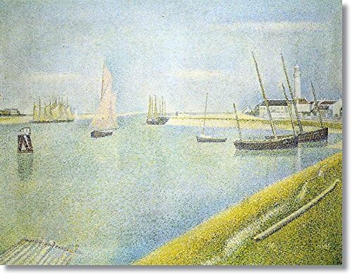 Blossoming art The Channel at Gravelines, in the Direction of the Sea by Georges Seurat Hand Made Reproduction on Canvas(40 inch * 31 inch ,Unframed)