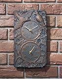 Cardinal Outdoor Thermometer Clock Combo Verdigris Color by Whitehall Products