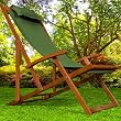 Folding garden chair beach deck chair furniture sun lounger tropical acacia wood green