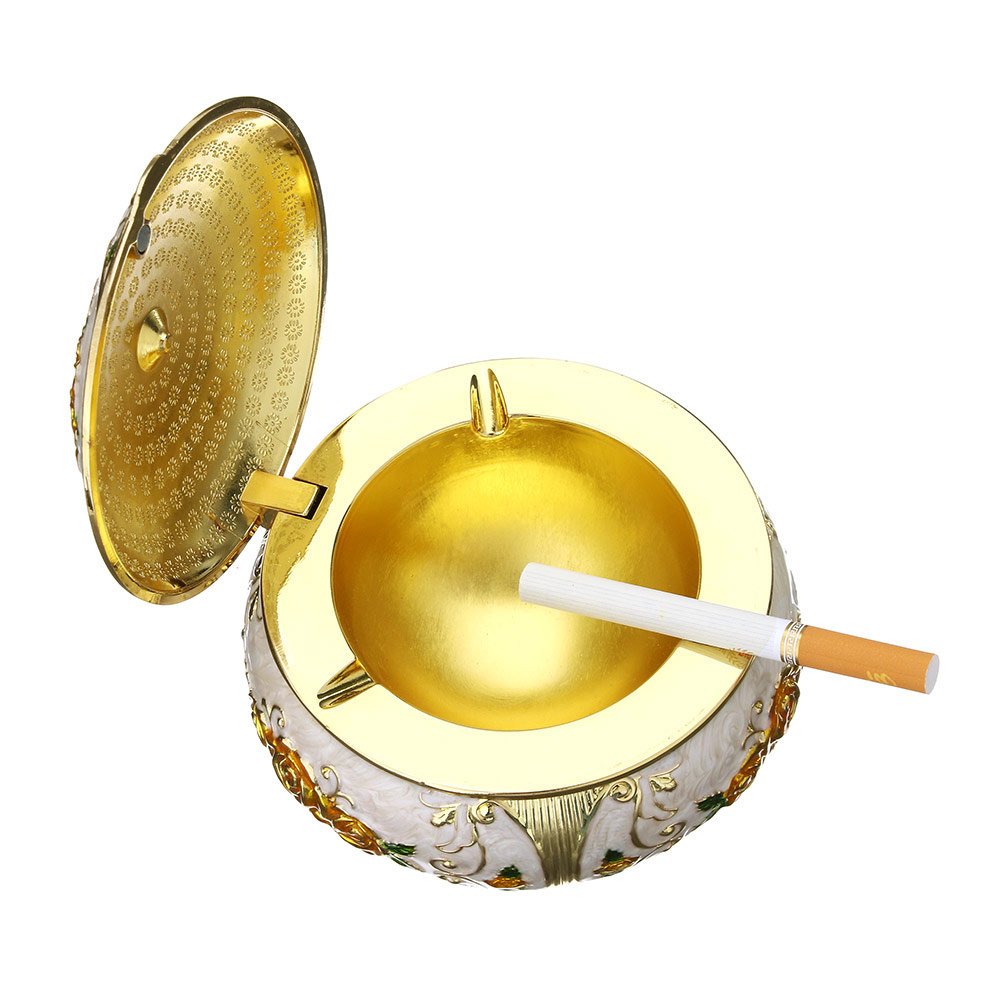 Vintage European Engraved Embossed Cigarette Ashtray Holder Ash Tray