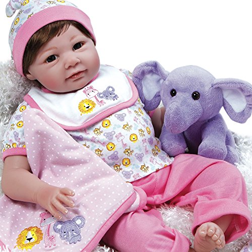 Paradise Galleries Lifelike Realistic Baby Doll, Sarah Safari Gift Set Ensemble, 21-inch Weighted Baby