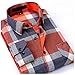 Hanxue Men's Plaid Flannel Long Sleeve Casual Button-Down Shirts