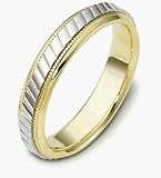 4.5mm Platinum and 18 Karat Gold Comfort Fit Wedding Band Ring