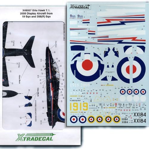 BAe Hawk T.1: 19 and 208(R) Sqdn 2008 Display Plane (1/48 decals, XtraDecal 48067)