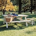 Rustic Natural Cedar Log Picnic Table with Benches