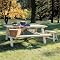 Rustic Natural Cedar Log Picnic Table with Benches