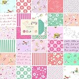 Moda Posy Charm Pack, Set of 42 5-inch-by-5-inch Precut Cotton Fabric Squares